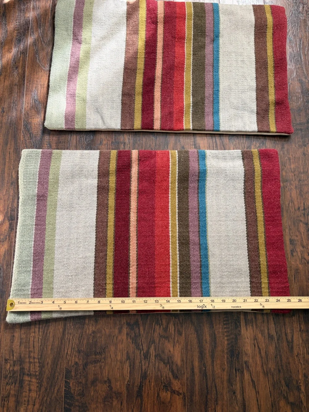 Pottery Barn Wool Dexter dhurrie Stripe Lumbar Throw Pillow Cover set